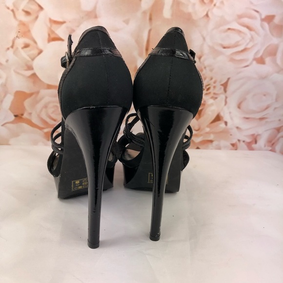 bebe Shoes Bebe 2 High Heels Black Sandals Size 7 Nwt Poshmark